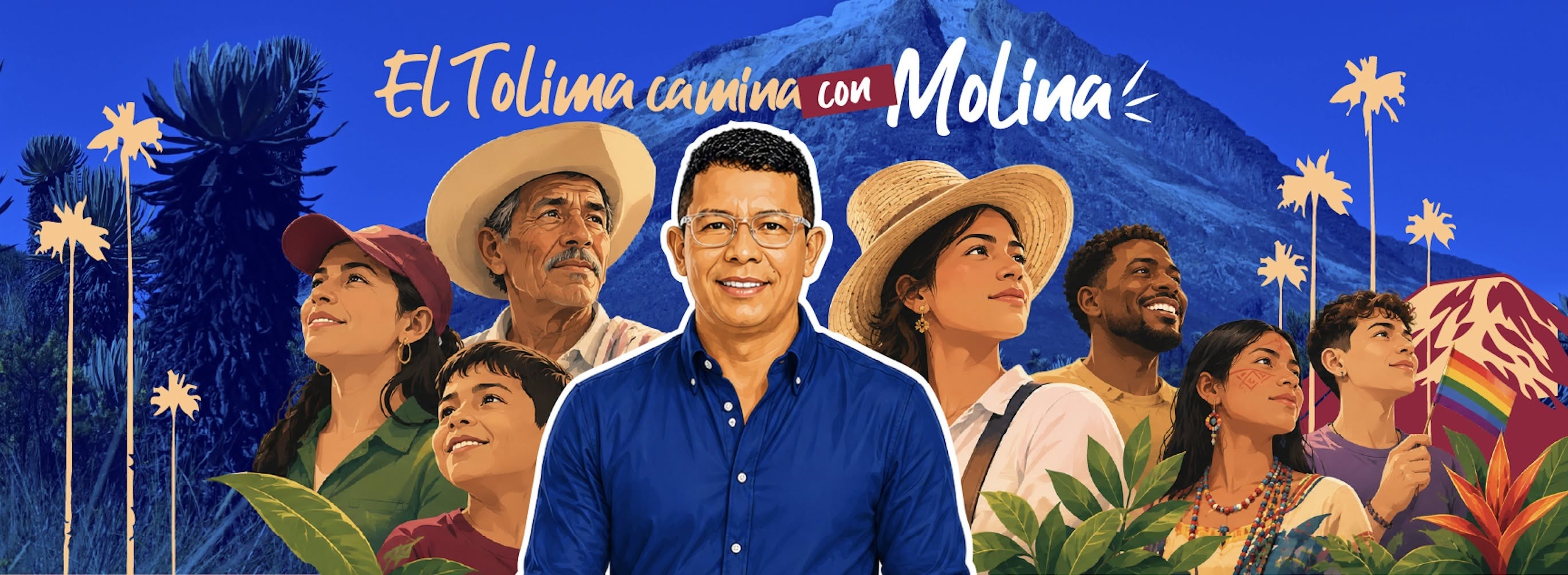 Giovanny Molina junto a la comunidad del Tolima — El Tolima camina con Molina